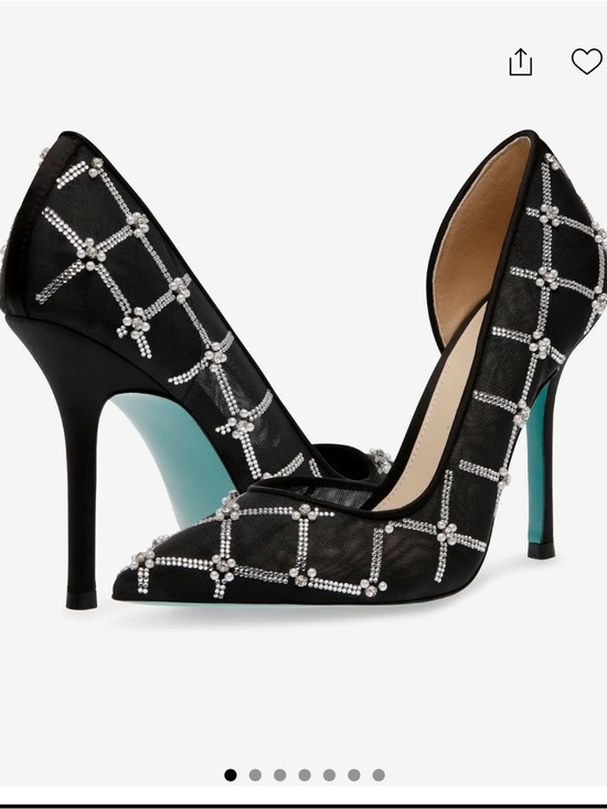 Betsey Johnson Shoes - Betsey Johnson Cruze Stiletto Pumps Black Mesh Rhinestone Classic Glam In Box 9